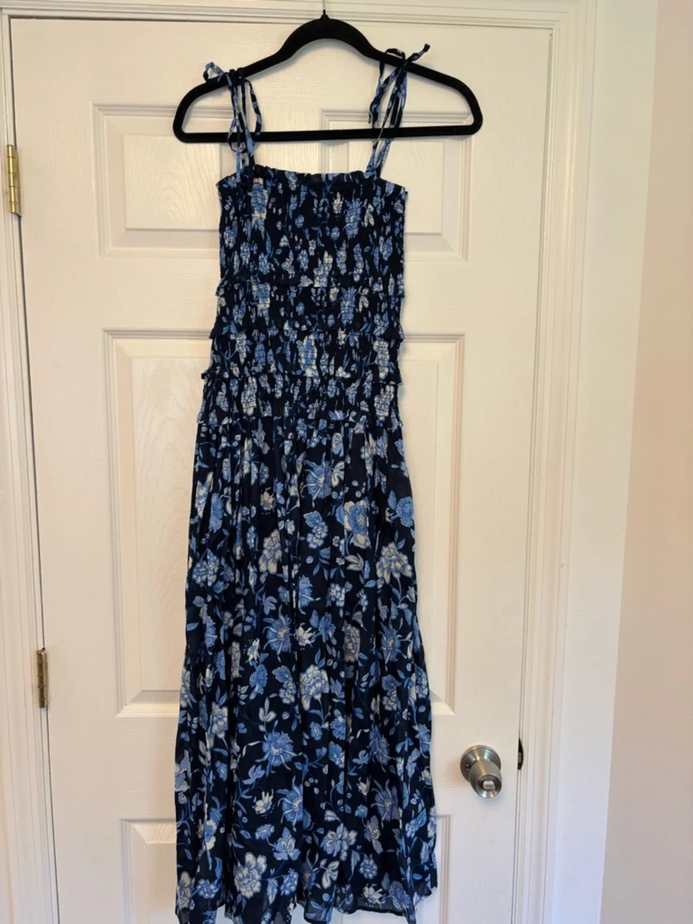 J.Crew Blue Floral Smocked Maxi Dress Size Small NWT Cottagecore Summer